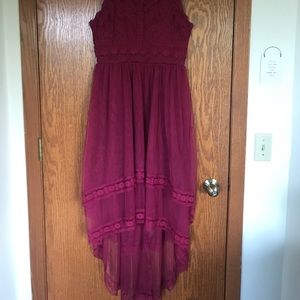 Maroon/cranberry High-low dress